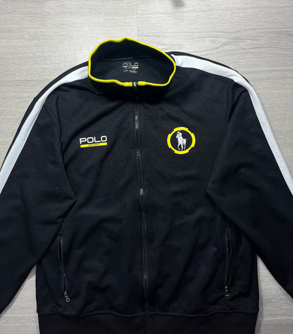 Polo Sport Ralph Lauren Track Fleece Zip Jacket Black Yellow White Size Large