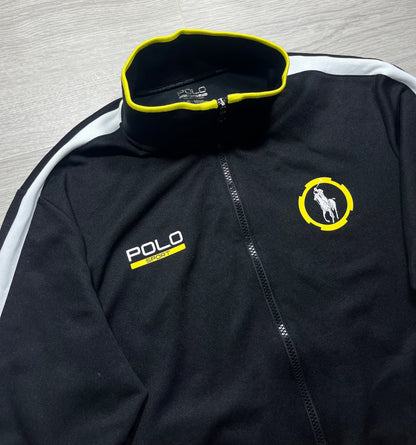 Polo Sport Ralph Lauren Track Fleece Zip Jacket Black Yellow White Size Large