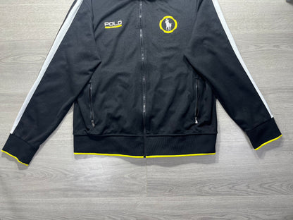 Polo Sport Ralph Lauren Track Fleece Zip Jacket Black Yellow White Size Large