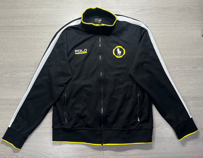 Polo Sport Ralph Lauren Track Fleece Zip Jacket Black Yellow White Size Large