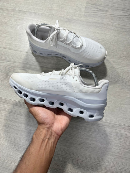 On Running Cloudmonster White Glacier - 61.97654 Size 8.5 U.K. Running shoes trainers