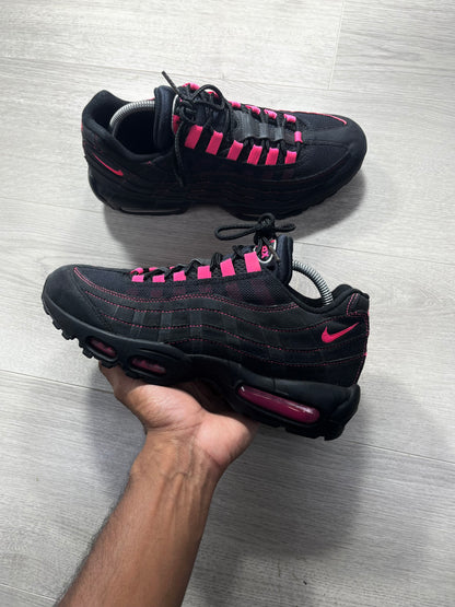Nike Air Max 95 Black Pink Blast Size 8.5 U.K. trainer shoes
